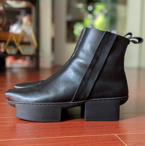 Trippen box 38 square toe leather black boots - Picture 1 of 7